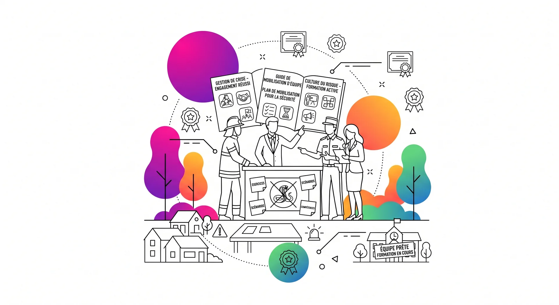 Atelier Twist de mobilisation des equipes : concertation, formation et serious game reunissant agents, benevoles et salaries autour de la resilience collective. Illustration Twist Conseil